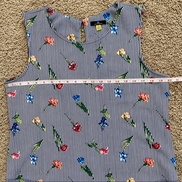 Jules & Leopold Striped Floral Tank Blouse - Picture 6 of 7